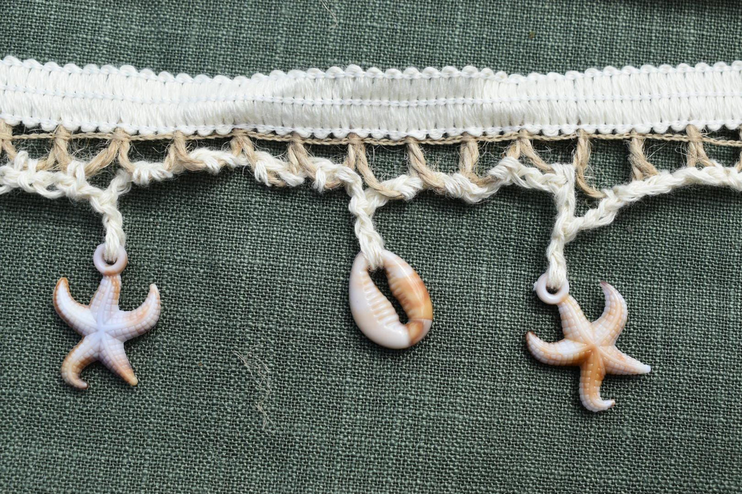 Crochet Shell Trim | Pearl, Cowrie, Starfish | Coastal Decor