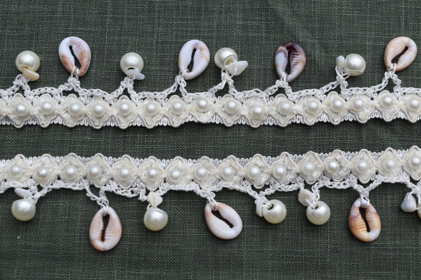 Crochet Shell Trim | Pearl, Cowrie, Starfish | Coastal Decor
