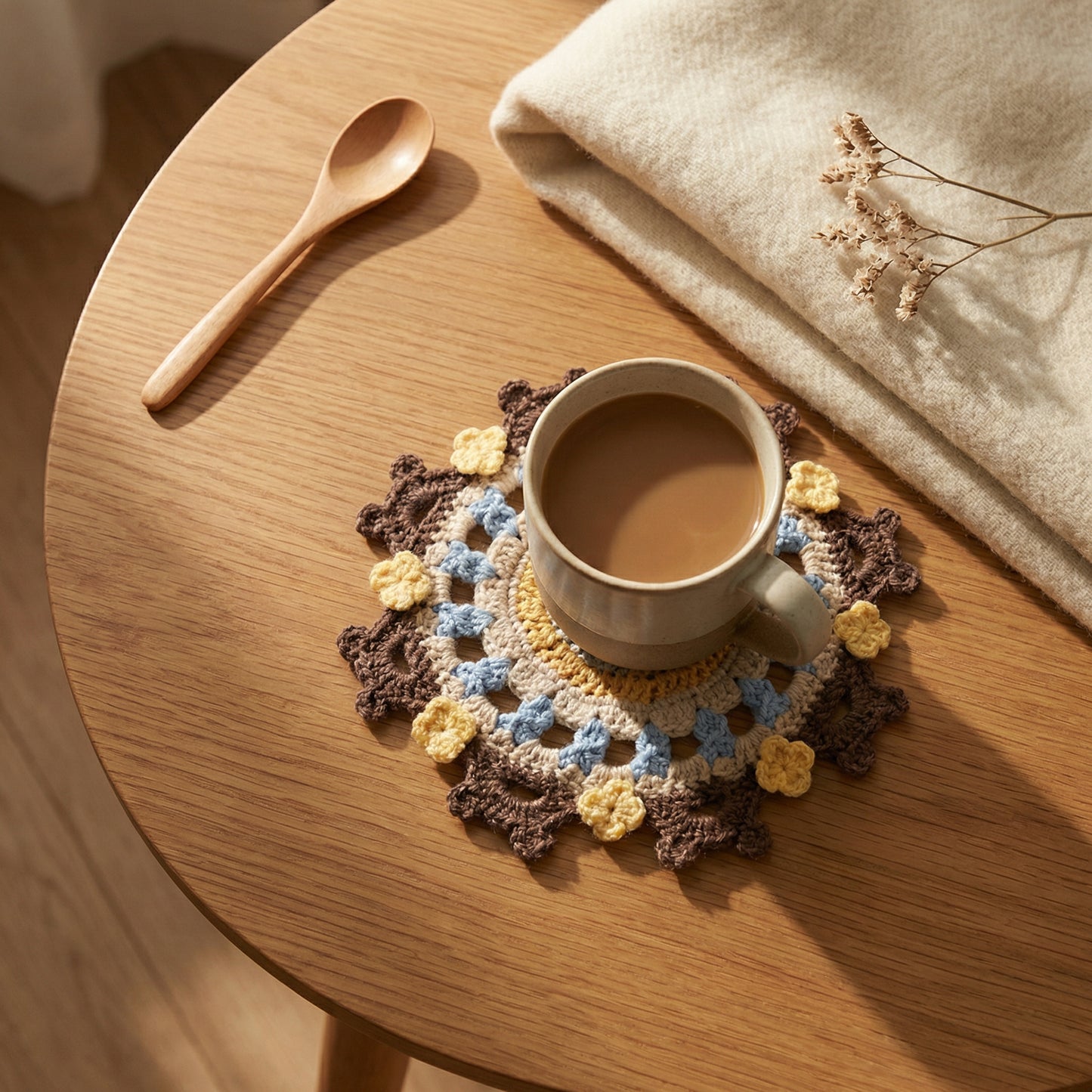 Bear Flower Coaster Pattern + Video Tutorial