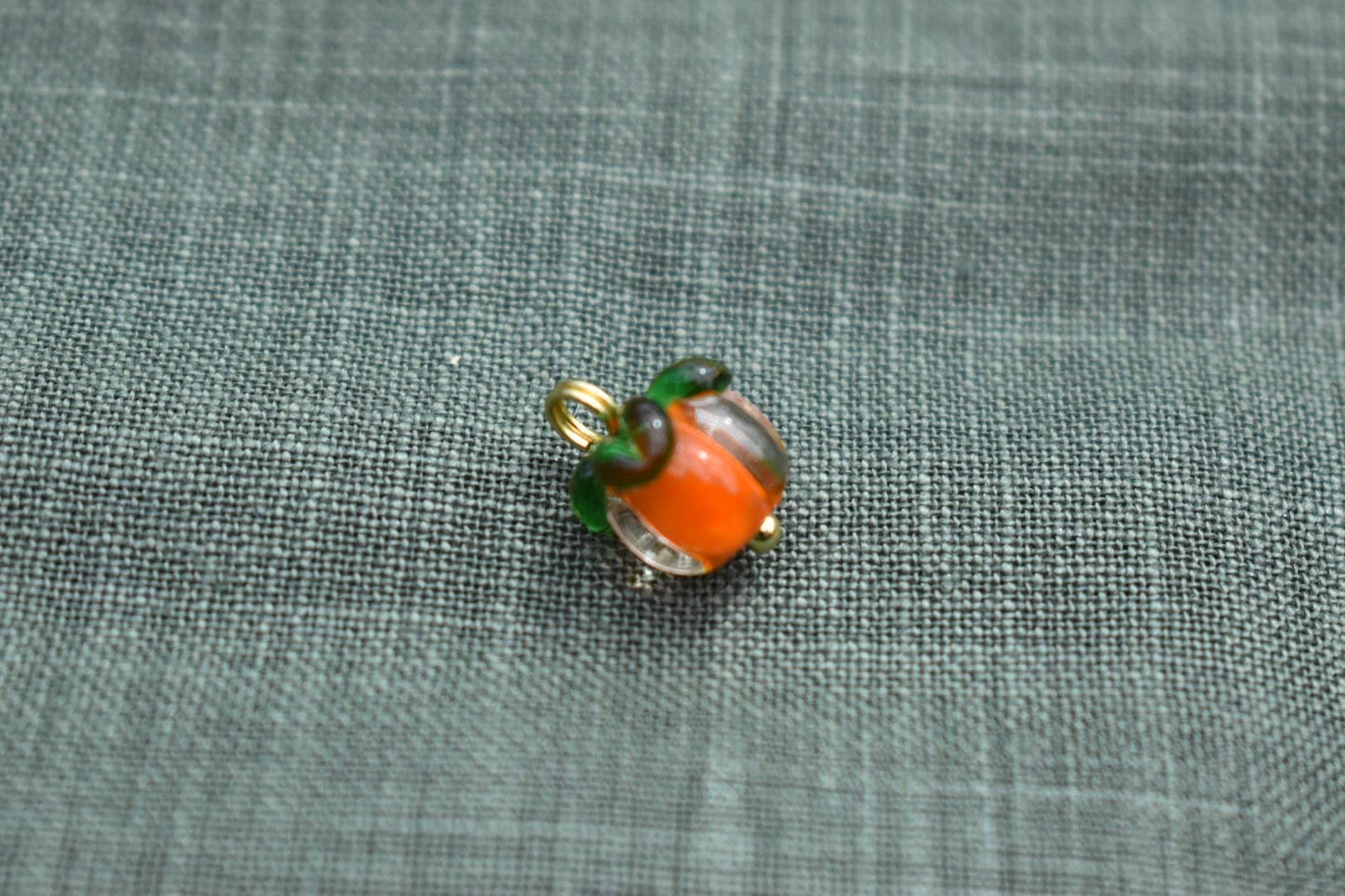 Persimmon Glass Buttons -Cute Orange Fruit Buttons for Clothing, DIY Crafts, Knitting and Embellishments