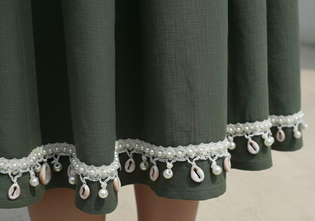 Crochet Shell Trim | Pearl, Cowrie, Starfish | Coastal Decor