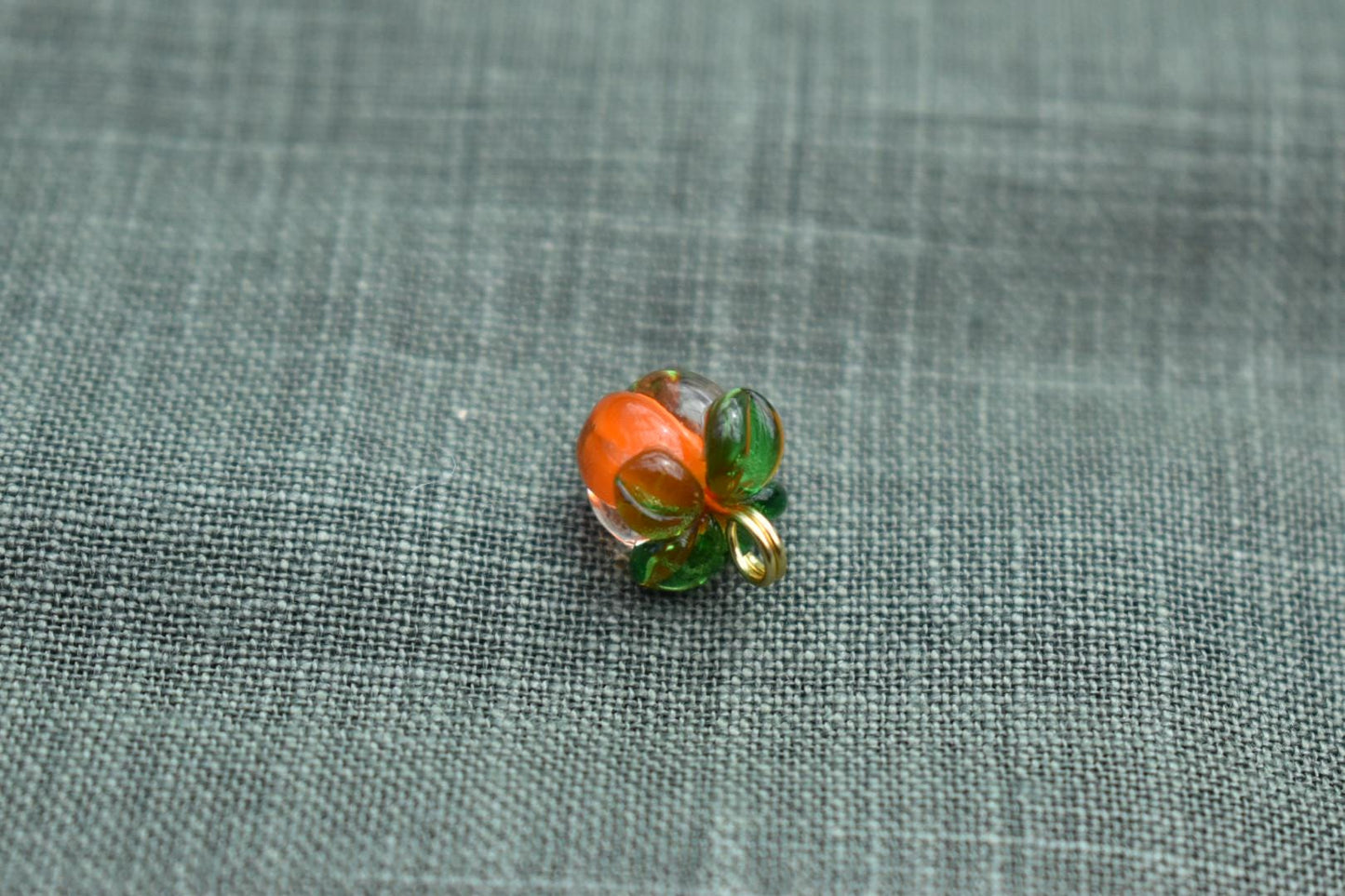 Persimmon Glass Buttons -Cute Orange Fruit Buttons for Clothing, DIY Crafts, Knitting and Embellishments