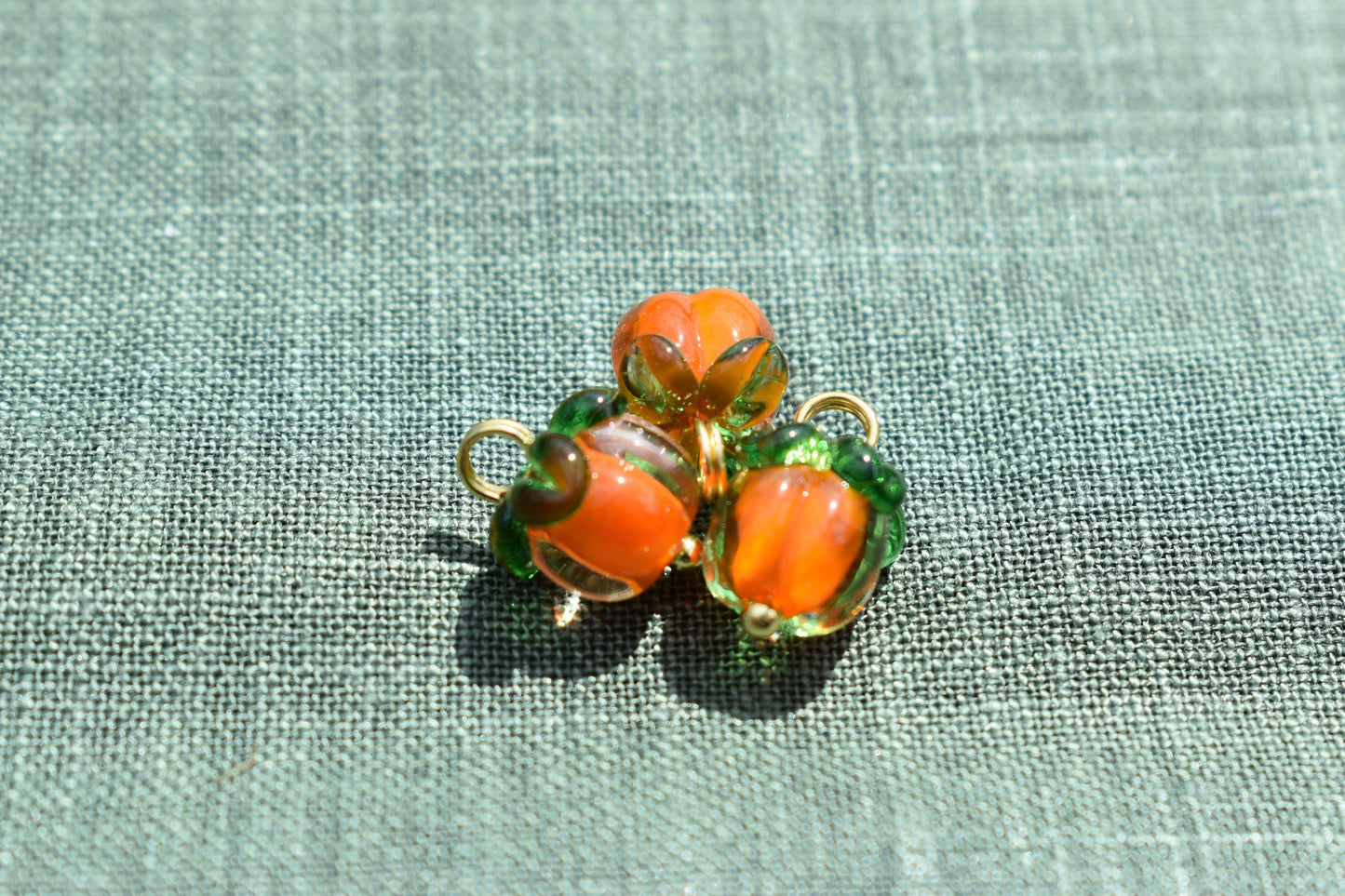 Persimmon Glass Buttons -Cute Orange Fruit Buttons for Clothing, DIY Crafts, Knitting and Embellishments