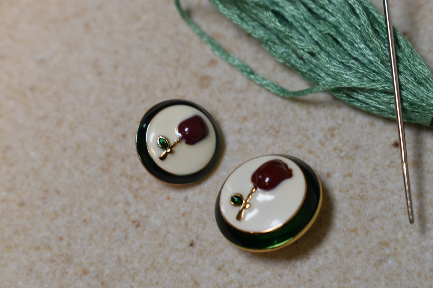 Red Rose Decorative Button