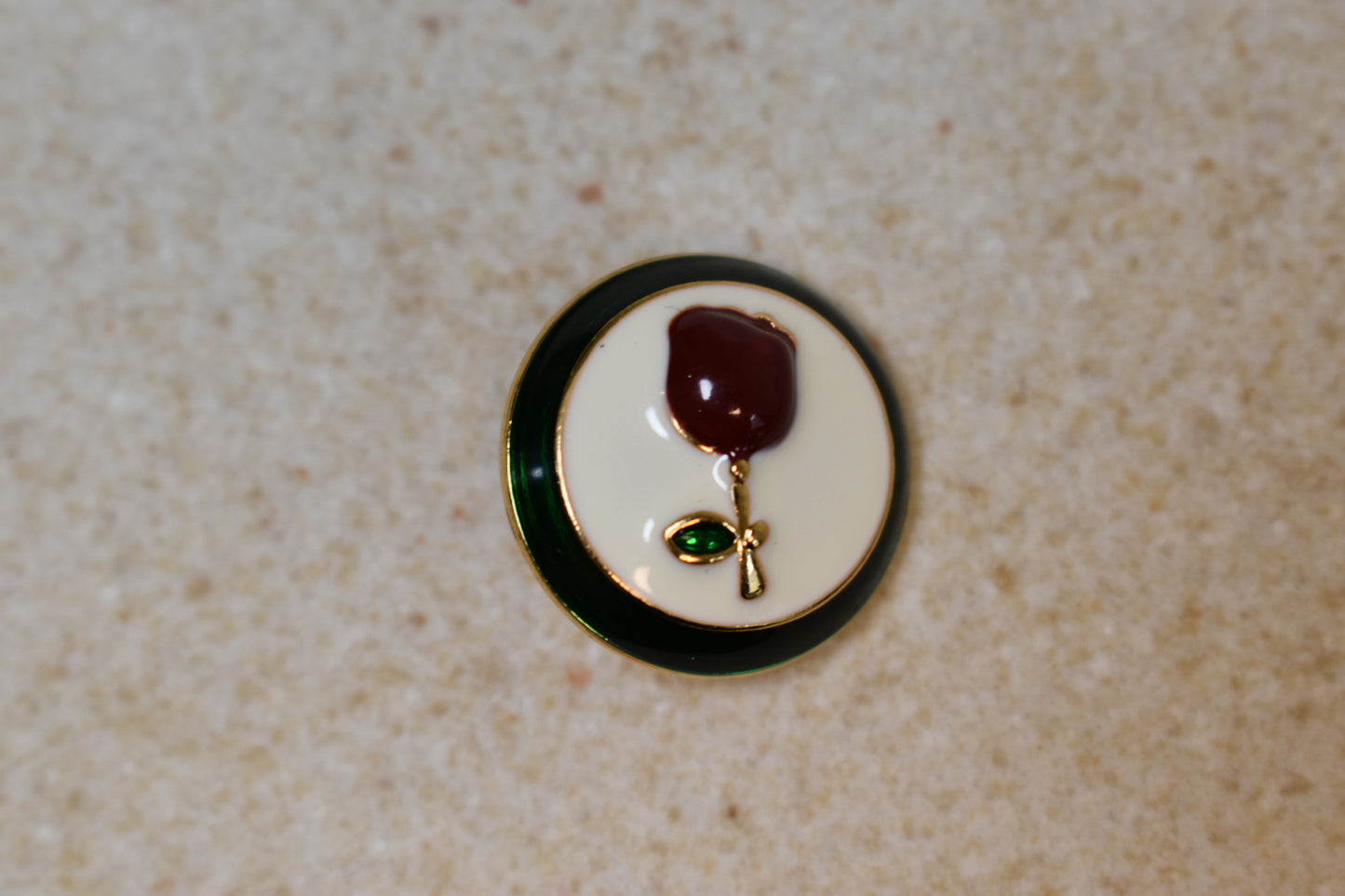 Red Rose Decorative Button